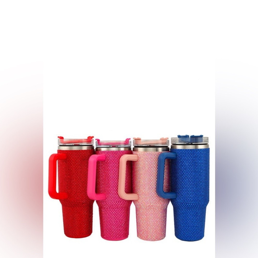 Rhinestone and Handle Tumbler
